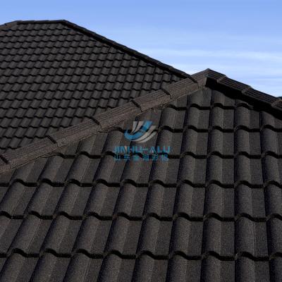 China Blue red green black brown glazed roof tile kerala stone coated metal roofing sheet tiles for sale