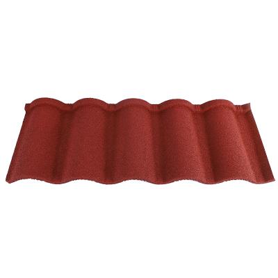 China Beautiful Gambian Plain Roof Tile stone chip metal villa roof tile building for sale