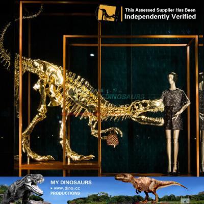 China Waterproof MY Dino-Attractive Decoration Dinosaur Life Size Gold Skeleton for sale