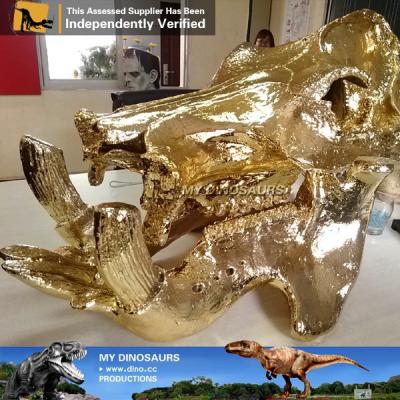 China N-C-W-962-Cartoon Hippo Museum Animal Skeleton Model Sculpture Mascot Gold Skeleton for sale