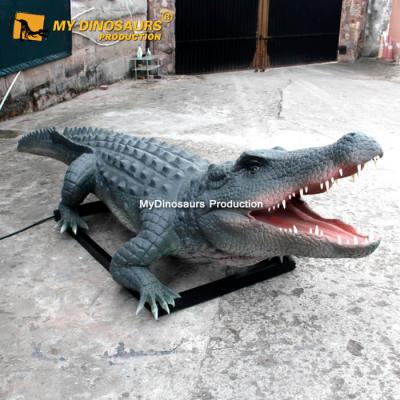 China Waterproof My Life Size Animatronic Dino Zoo Fiberglass Animal Crocodile XJ272 For Zoo for sale