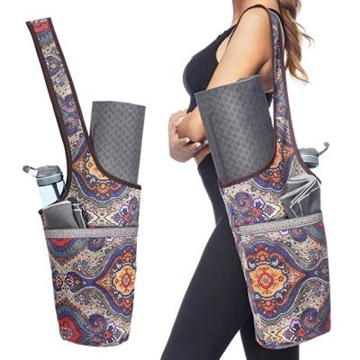 China Hot Selling Goods 2019 12 Ounce Canvas Yoga Mat Bag Tote Sling Carrier Bags for sale