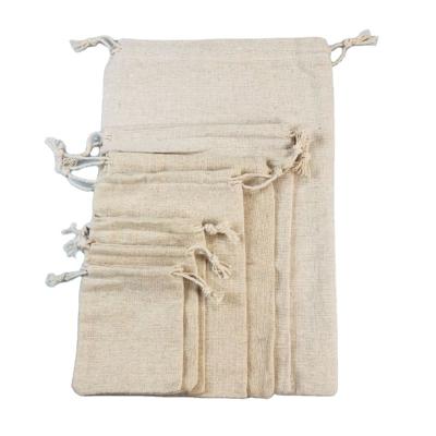 China New Design Fashion Daily Carry Jute On The Bag Drawstring Jute Pouch Jute Gift Bag for sale