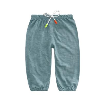 China 2021 Breathable Spring And Summer Solid Color Cotton Elastic Waist Baby Kids Boy's Pants Trousers For Children for sale