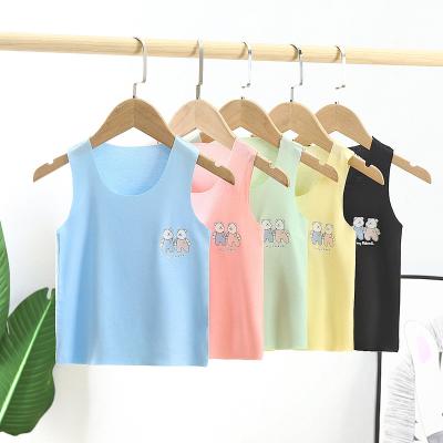 China High Quality QUICK DRY T-shirt Boys Girls Clothing Low Price Vest Baby Modal Baby Round Neck Sleeveless Vest for sale