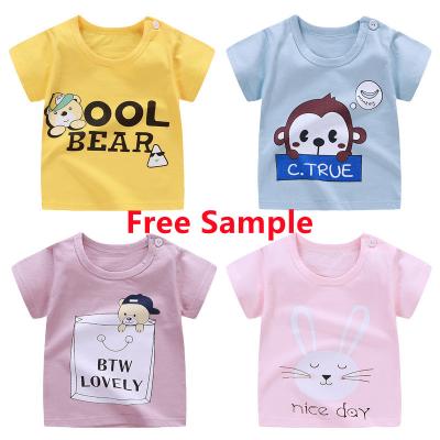 China Factory QUICK DRY Drop Shipping High Quality Round Neck 100% Cotton Kids T-shirt With Funny Animal Print On Sale Kids T-shirt for sale