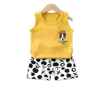 China Casual Cheap Baby Clothing Cotton Sets Summer Children Clothes Sleeveless Sets for sale