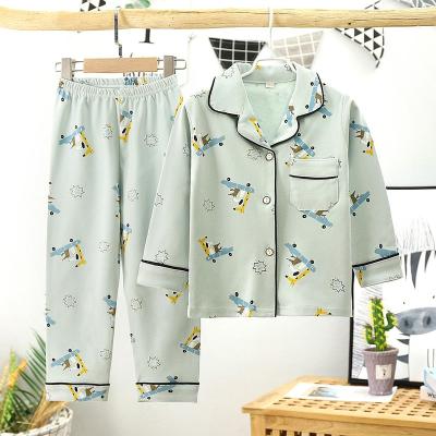 China New breathable folio cotton printed pajama sets for boys ages 1-12 for sale