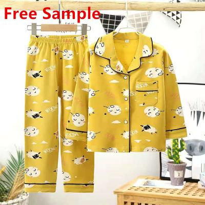 China 2021 fashion new breathable printed cotton 3 girls -13 year old can use pajamas set for sale