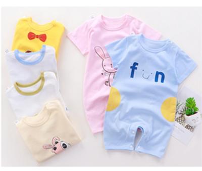 China 95%Cotton Baby Overalls Suit Cotton Summer Clothes Kids Short Sleeves Overalls Newborn Baby Crawling Clothes for sale