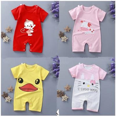 China 2022 Cute Crawling Baby Sleeves Suit Infant Breathble Wear Comfortable Cotton Summer Short Newborn Baby Clothes Crawling Romper for sale