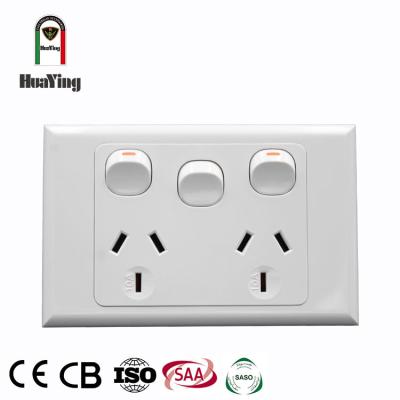 China ABS / PC New Zealand Plug Outlet Plastic 2 Strip PowerPoint Wall Switch Receptacle for sale