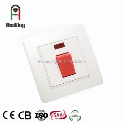 China ABS/PC British Standard 3*3 Heavy Load Plastic Switches With Neon DP 40A for sale