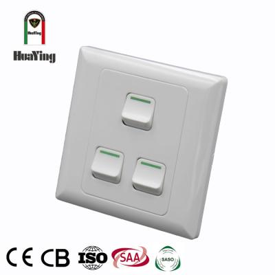 China ABS/PC 10A 250V 3 Triple White Nylon Plastic Strip 1 Plastic Strip 2 Way Lamp Switch for sale