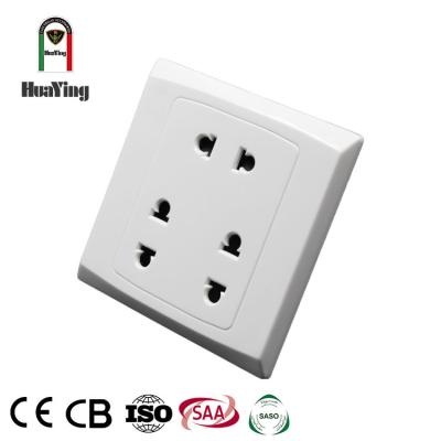 China China home huaying 10A white PC 3 multiple two pole pin socket ellipse socket for sale