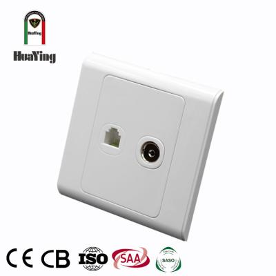 China 1 Band Telephone Telephone Socket And Home TV Duplex Electrical Outlet Outlet for sale