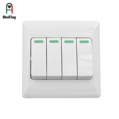 China ABS / PC Plastic Dimmer 1 Way Modern Electric Light 10A 4 Strip Wall Switch for sale