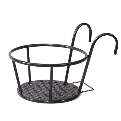 China Reusable Garden Decoration Outdoor Hanging Railing Planter Box Metal Basket For House Front Porch Railing Fence Flower Stand Plant Pot for sale