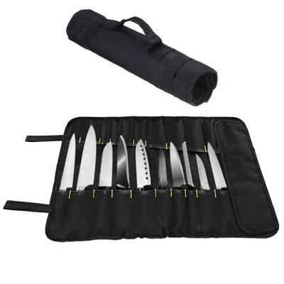 China Modern Kitchen Chef Knife Roll Bag Portable Durable Storage Pockets Multifunctional Oxford Garden Tools Cooking Tool Storage Roll Bag for sale