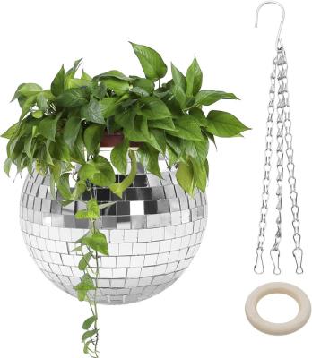 China Modern Amazon Hot Selling 4 6 8 10Inch Disco Ball Planter For Home Hotel Garden Decoration Hanging Flower Pots for sale