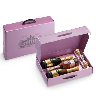 China Rigid Magnetic Wine Box Customized Logo Handmade Set Delivery Box For Sale for sale