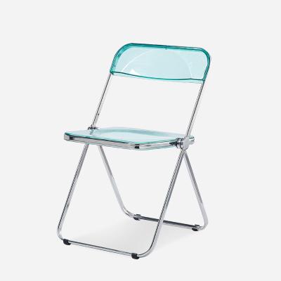 China Modern European Style Transparent Plastic Folding Chair Garden Folding Chair Colorful Negotiation Dining Room for sale