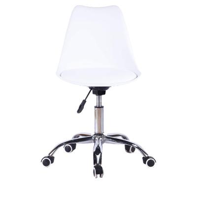 China Adjustable Modern Commercial High Quality White Plastic Chair Furniture Computer Office Chair Mobile Office Chair (Height) for sale