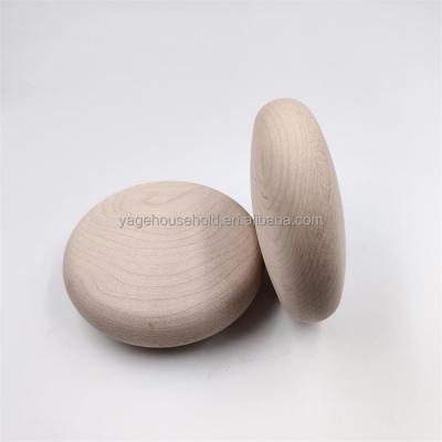 China 8x3cm Wooden Ellipse Shape Maple Wood Block Oblate Around Teething Toy DIY Baby Natural Wood Puzzle Toy for sale