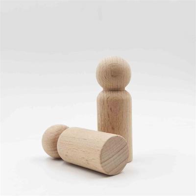 China Educational Beech Wooden Doll Body Waiting To Be Painted Wooden Peg Doll Bodies People Boy Shape 8cm for sale