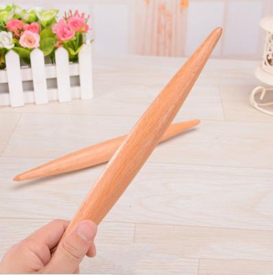 China Wooden Head Beech Pin Rolling Sticks 30cm Sustainable Point Wood for sale