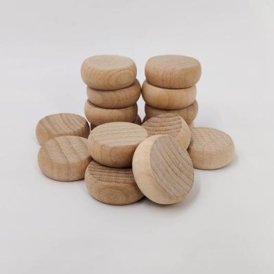 China 25x9mm Round Wooden Chips Wooden Chips Children Game Play Round Wooden Chips Game Pieces for sale