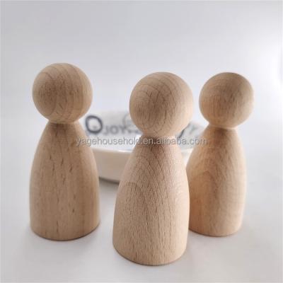 China Cute Mini Wooden Small Woman Wooden Craft Wooden Peg Doll Toy Diy Painting Modeling Girl for sale