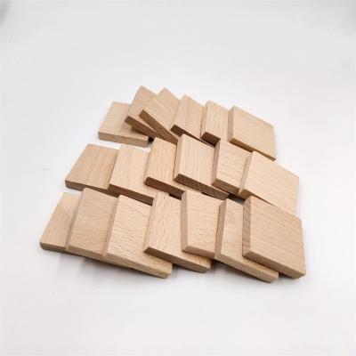 China Chips Building Blocks Baby Wooden Toy Natural Custom Wood Blocks DIY Building Toy 3x3x0.6cm Beech Wood for sale