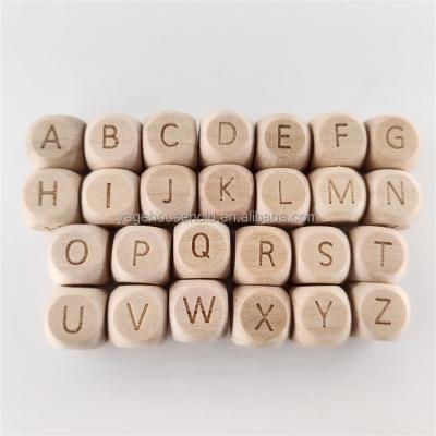 China 12mm Natural Wooden Wooden Loose Beads, Wooden Pacifier Beads, Natural Wooden Die Beads Laser Letter Beads for sale