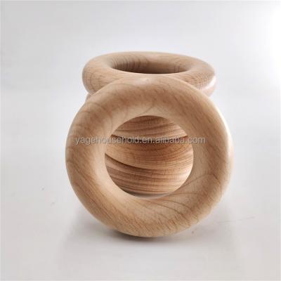 China Beech Wood 65x15mm Ring Natural Round Wooden Baby Teething Ring Circle DIY Necklace Ring for sale