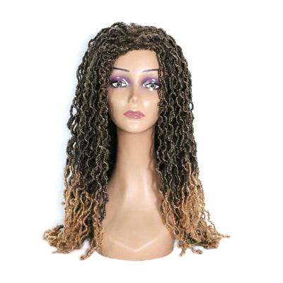 China Cheap wholesale synthetic hair wigs for women ombre gypsy curly wavy twist faux locs hair extensions synthetic braiding hair wigs for sale