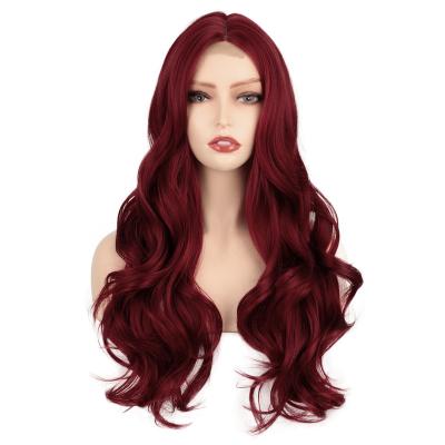 China Body Wave 26 Inch Body Wave Hair Extension Wigs Cheap Woman Heat Resistant Ombre Long Full Synthetic Hair Wig With Lace Front for sale