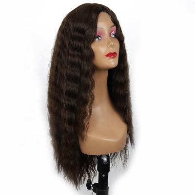 China Body Wave 26 Inches Wave Hair Extension Wigs Ombre Heat Resistant Cheap Full Woman Synthetic Hair Wig With Lace Front for sale