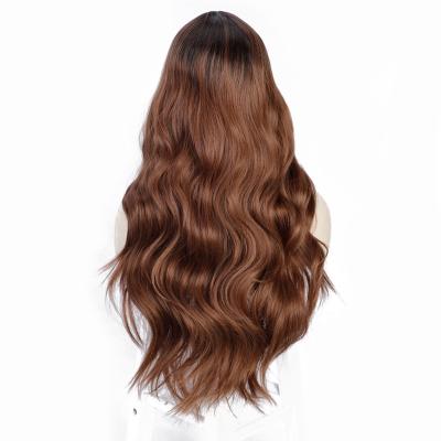 China Body Wave 24 Inch Body Wave Hair Extension Wigs Cheap Woman Heat Resistant Ombre Long Full Synthetic Hair Wig With Lace Front for sale