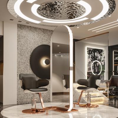 China Modern Fashion High End Custom Wall Mounted Double Sided Hairdressing And Beauty Mirror For Barber Shop for sale