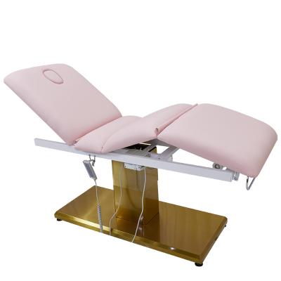 China China Wholesale Trade Stainless Steel Contemporary Metal Base Eyelashes Extension PU Leather Color Custom With 3 Motors Massage Table for sale