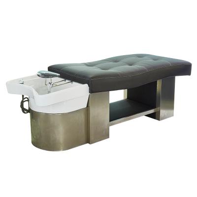 China Traditional Hot Selling Water Therapy Chair Wash Hair Salon Hair Salon Furniture Electric Spa Head Shampoo Bed For Barber Shop for sale