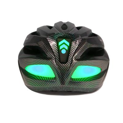 China CE Double Warning Certificate Light Safety Sports Bike Recycling Helmet With Colorfull 