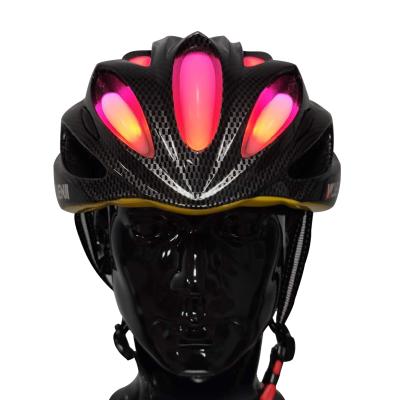 China Custom Coloful Strip Light Helmet Bike Sports Motorcycle Motorcycle Helmets LED Safety Warning Helmet for sale