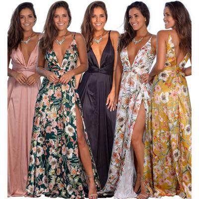 China 2021 New Fashion Floral Print Breathable Boho Women Style Long Maxi Dress Summer Dress for sale