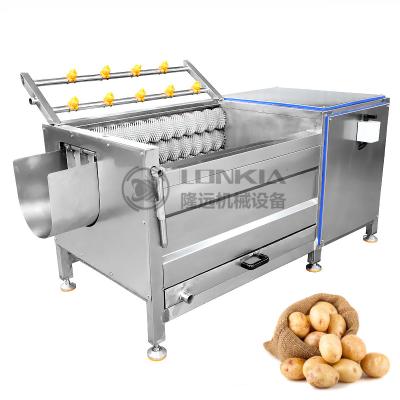 China Industrial snack factory carrot and potato washing and peeling machine brush potato cleaning machine en venta