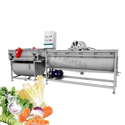 China Industrial Vegetable Snacks Factory Washing Machine Ozone Bubble Eddy Current Fruit Washer for sale