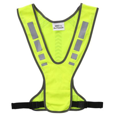 China Double sided Reflective Vest High Visibility Safety Vest with Pocket for Outdoor Sports Running Cycling Y-1 for sale