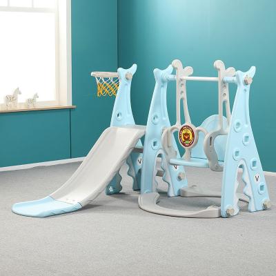 China Swing Seat XIUNAN Animal Fun Combination Home Tower Slides Cheap Indoor Plastic Slide And Swing Set For Kids Plastic for sale