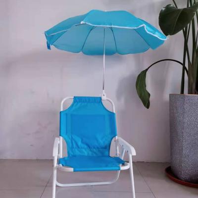 China Folding Baby PVC Kids Beach Chair Low Backrest Canvas Fabric Small Umbrella Kids Sofa Canopy Modern Aluminum Portable Sun Shade for sale